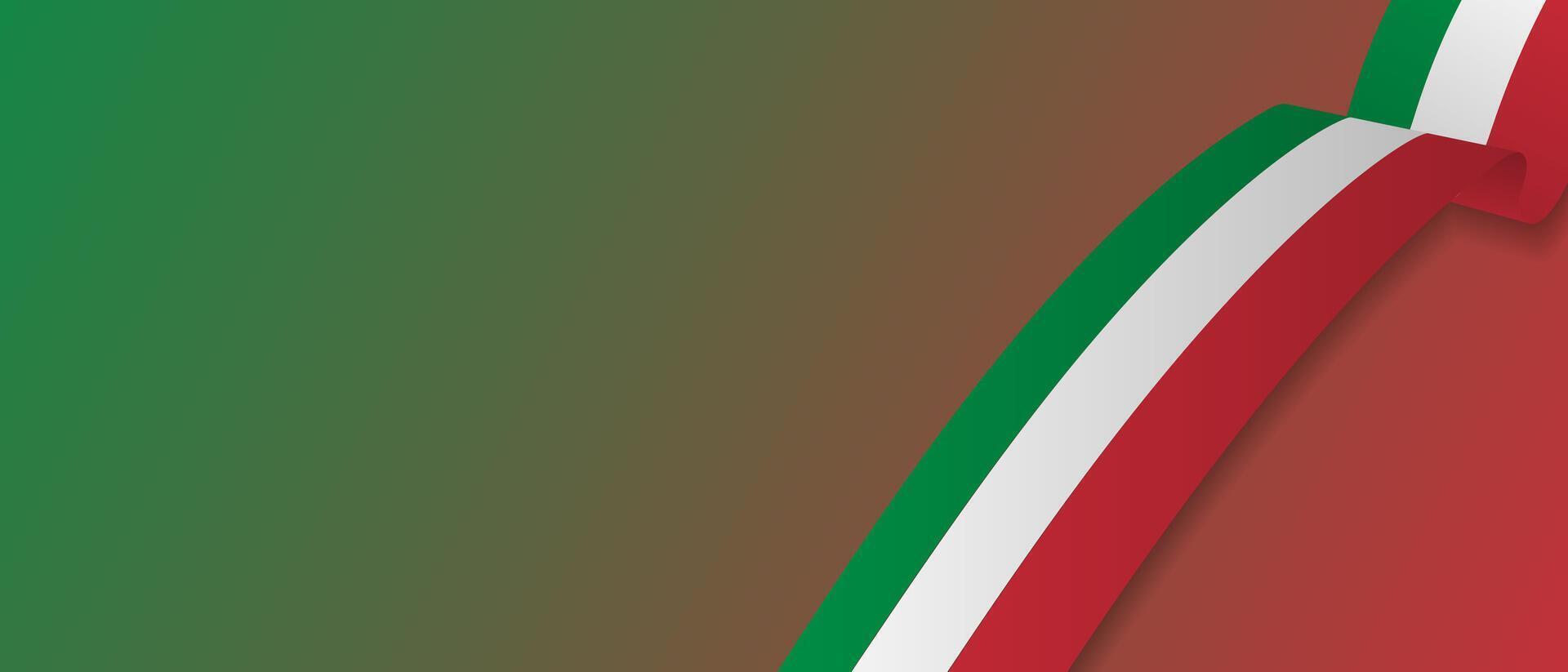 3d realista Italia bandera cintas póster modelo en degradado antecedentes para Copiar espacio. vector