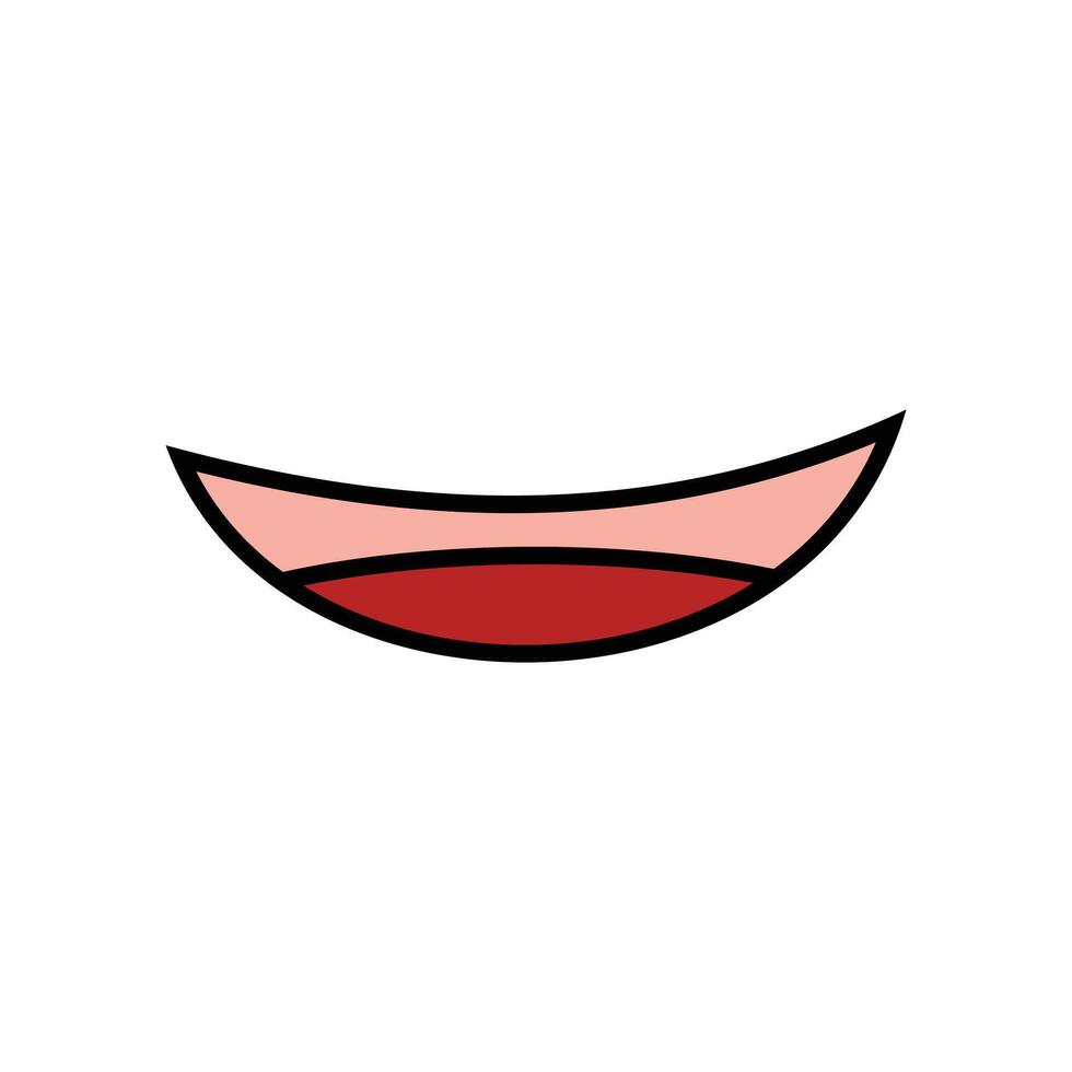 cartoon illustration of lips with a red tongue. cartoon body parts, mouth in flat style. Basic element graphic design of mouth cartoon. vector