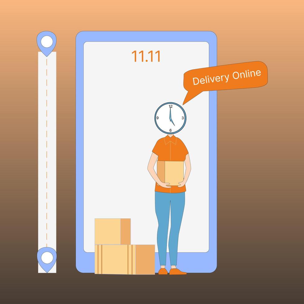 online delivery woman vector