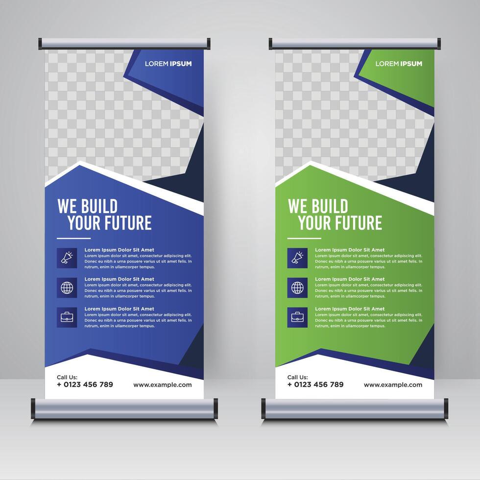 Corporate rollup or X banner design template vector