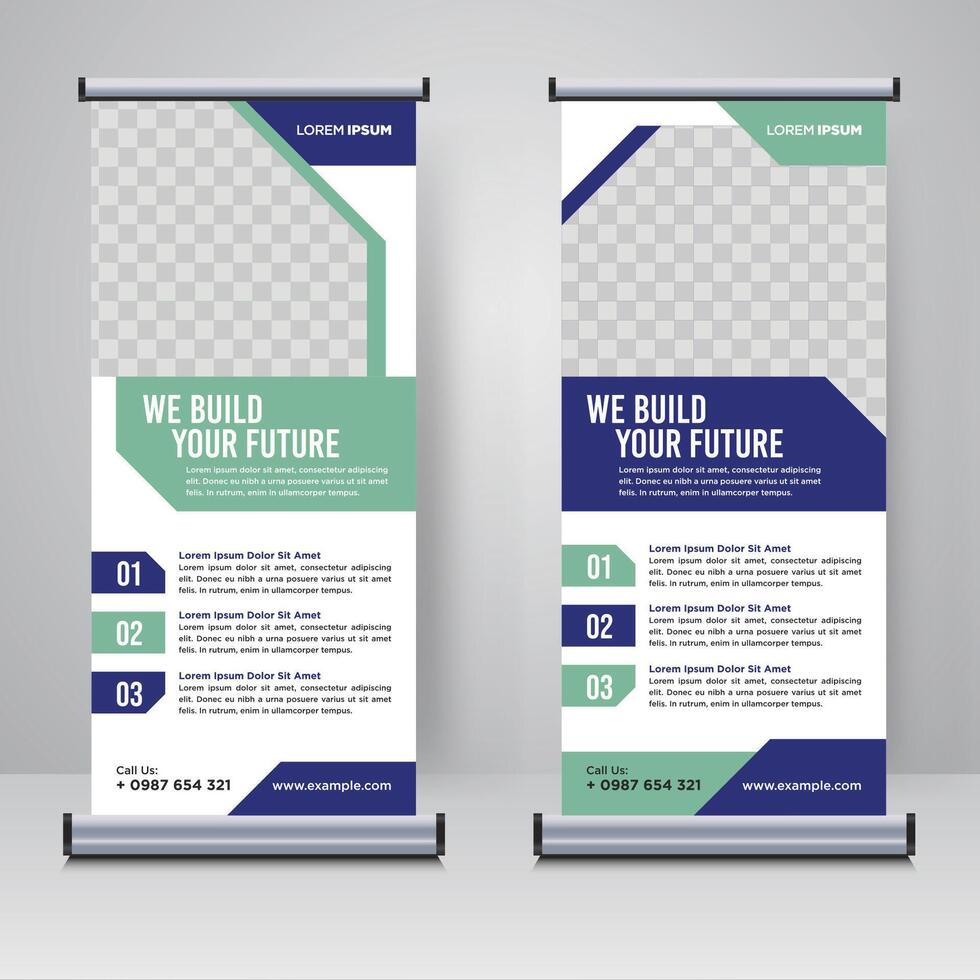 Corporate rollup or X banner design template vector