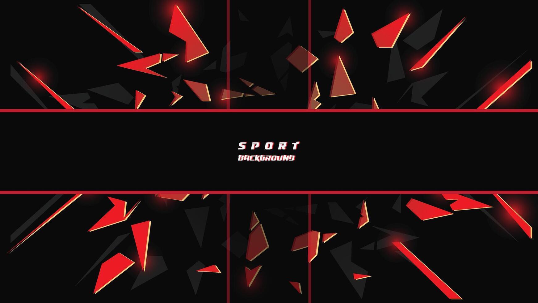 Abstract futuristic geometric black and red background with modern shapes. design template technology concept suitable for game banner, olympic sport poster, cyber wallpaper vector