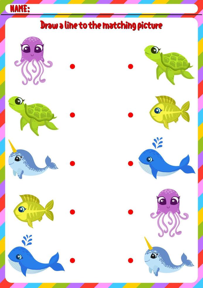 Matching children educational game match objects Image vector