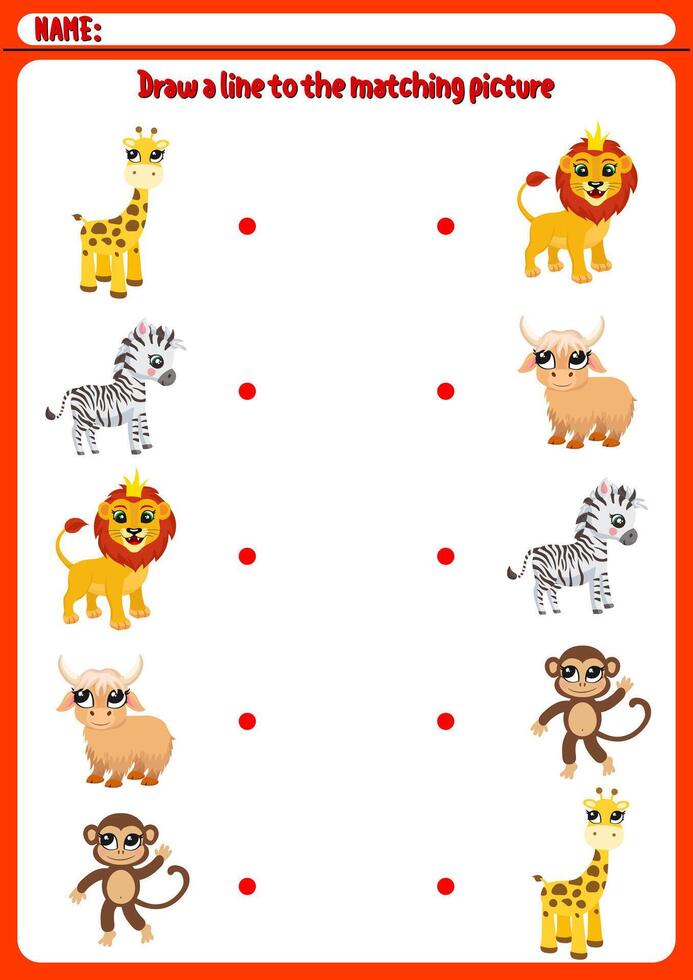 Matching children educational game match objects Image vector