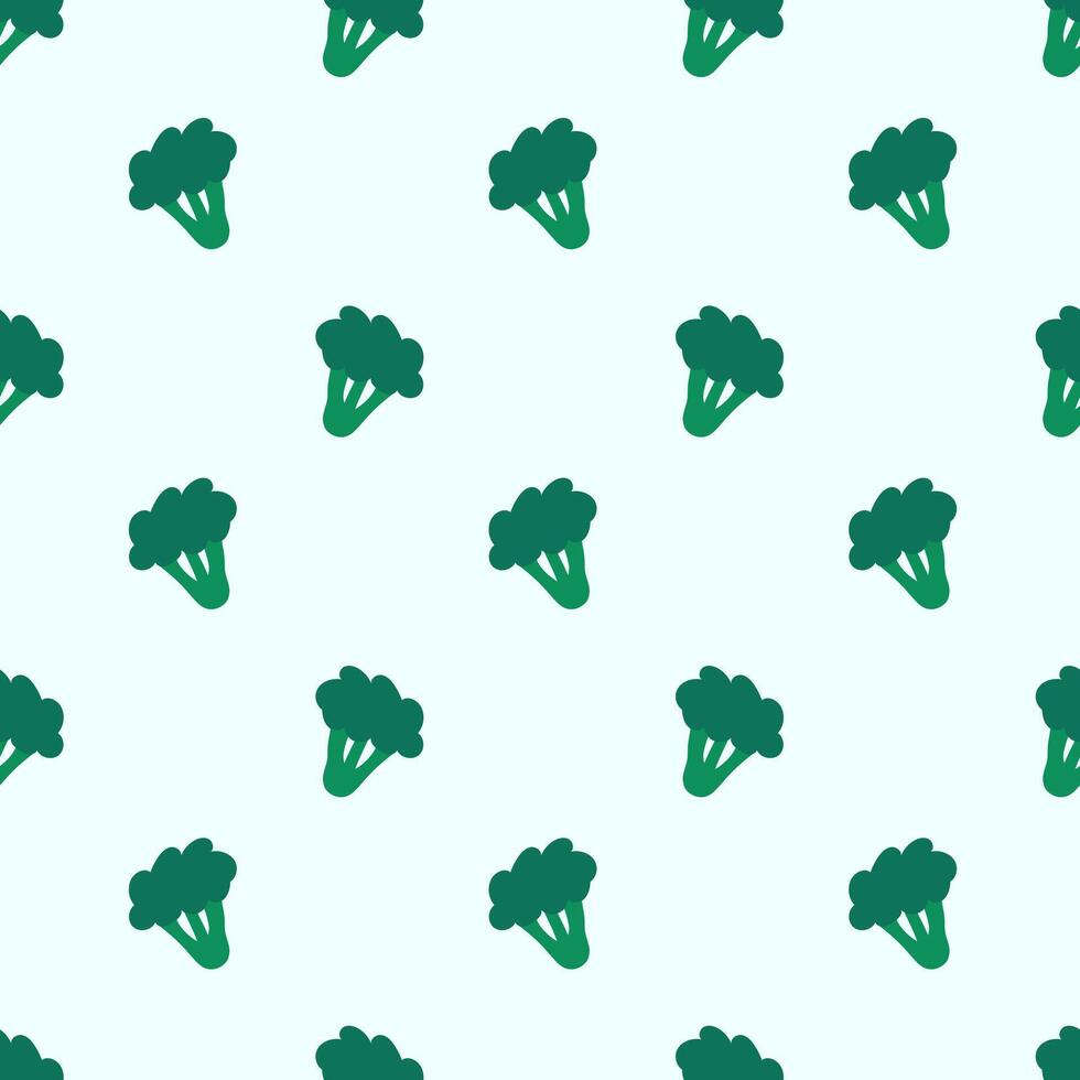 Broccoli hand drawn seamless pattern. Vegetable simple doodle style illustration. Vegan raw background. Vegetarian food drawing. Farm market product. vector