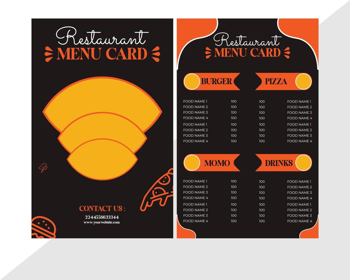 beautiful restaurant menu card design vector