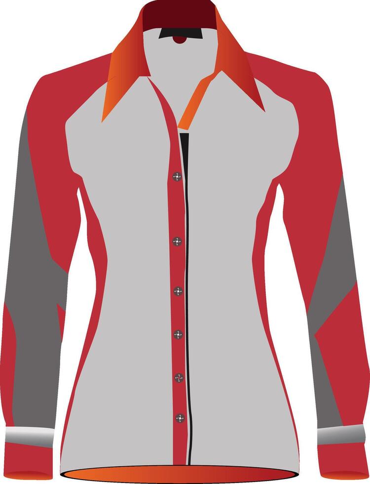 A Red And White Shirt With Stripe On The Front vector