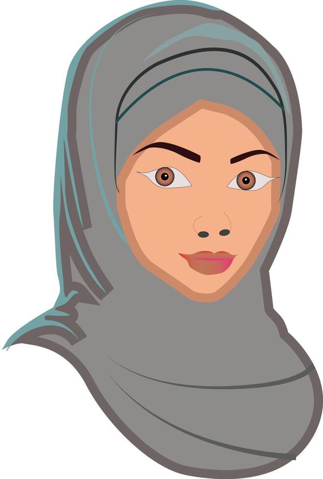 A Woman With Scarf vector