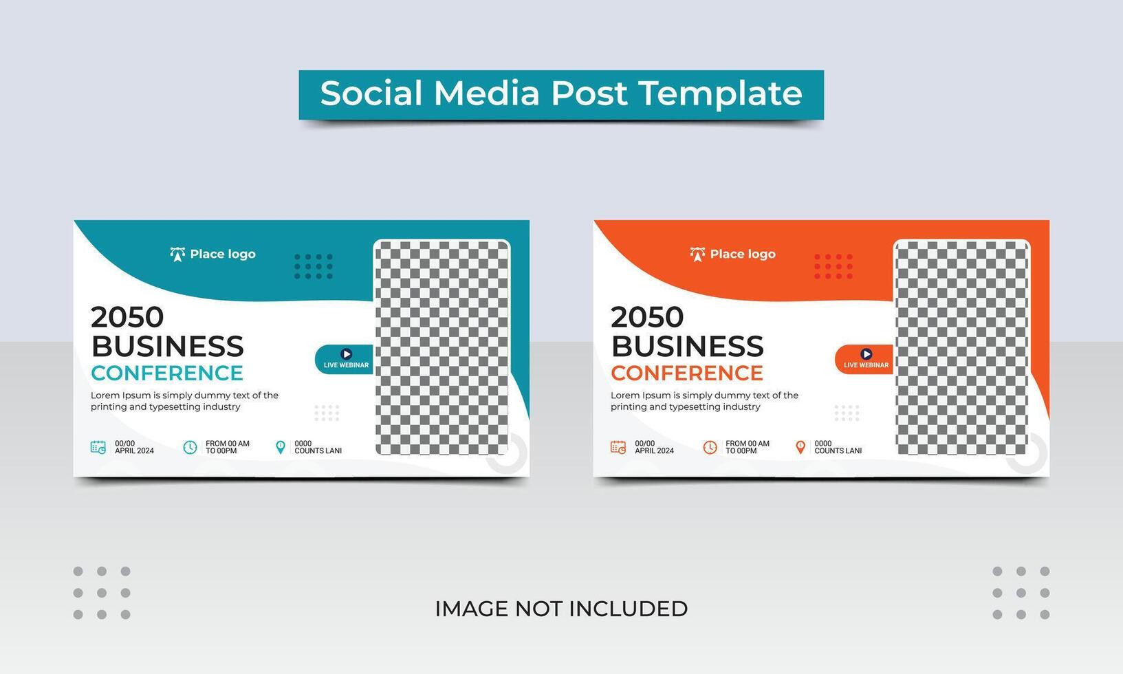 Business webinar and business conference social media banner template. Live conference banner design and online live webinar banner invitation design template. vector