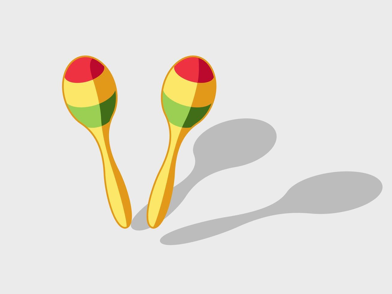Maracas isometric illustration with shadow vector