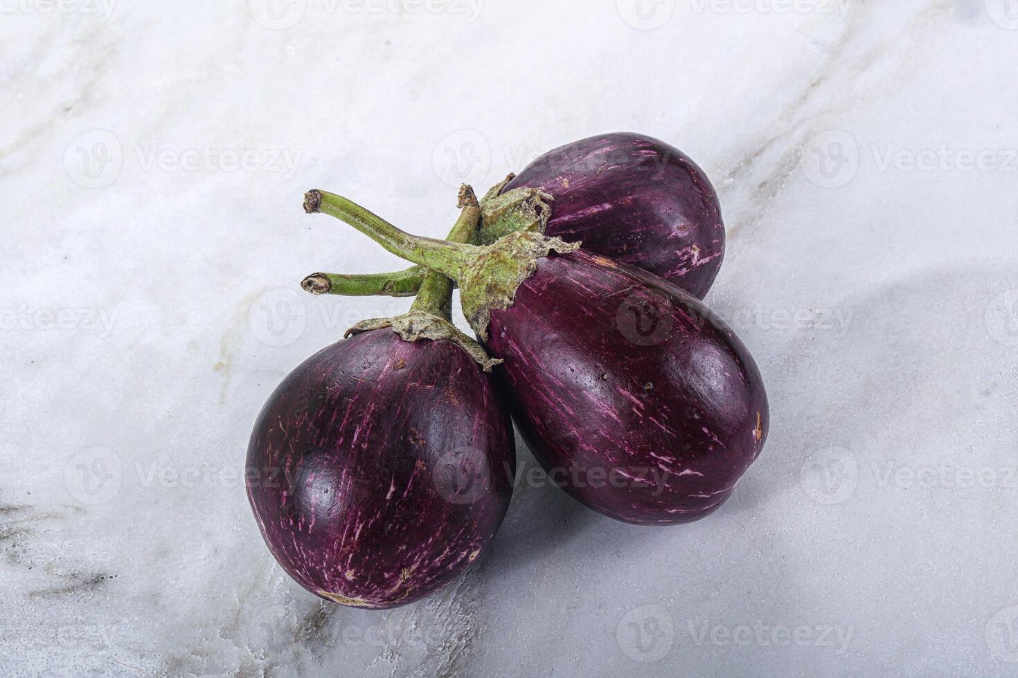 Raw smal asian baby eggplant photo