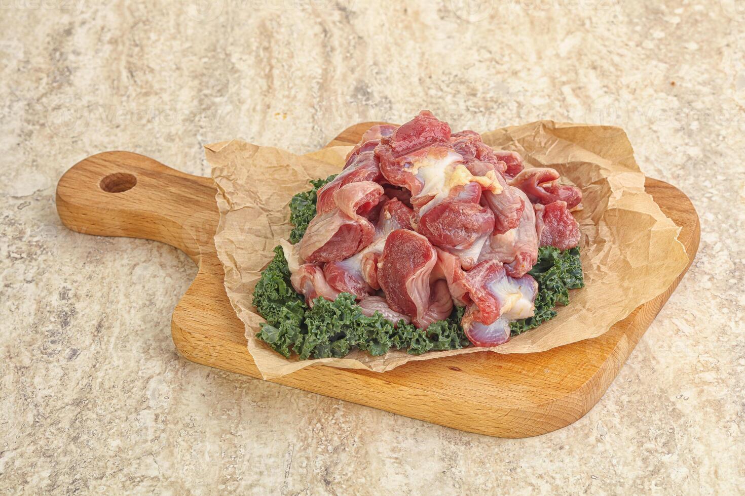 Raw chicken stomach for cooking photo