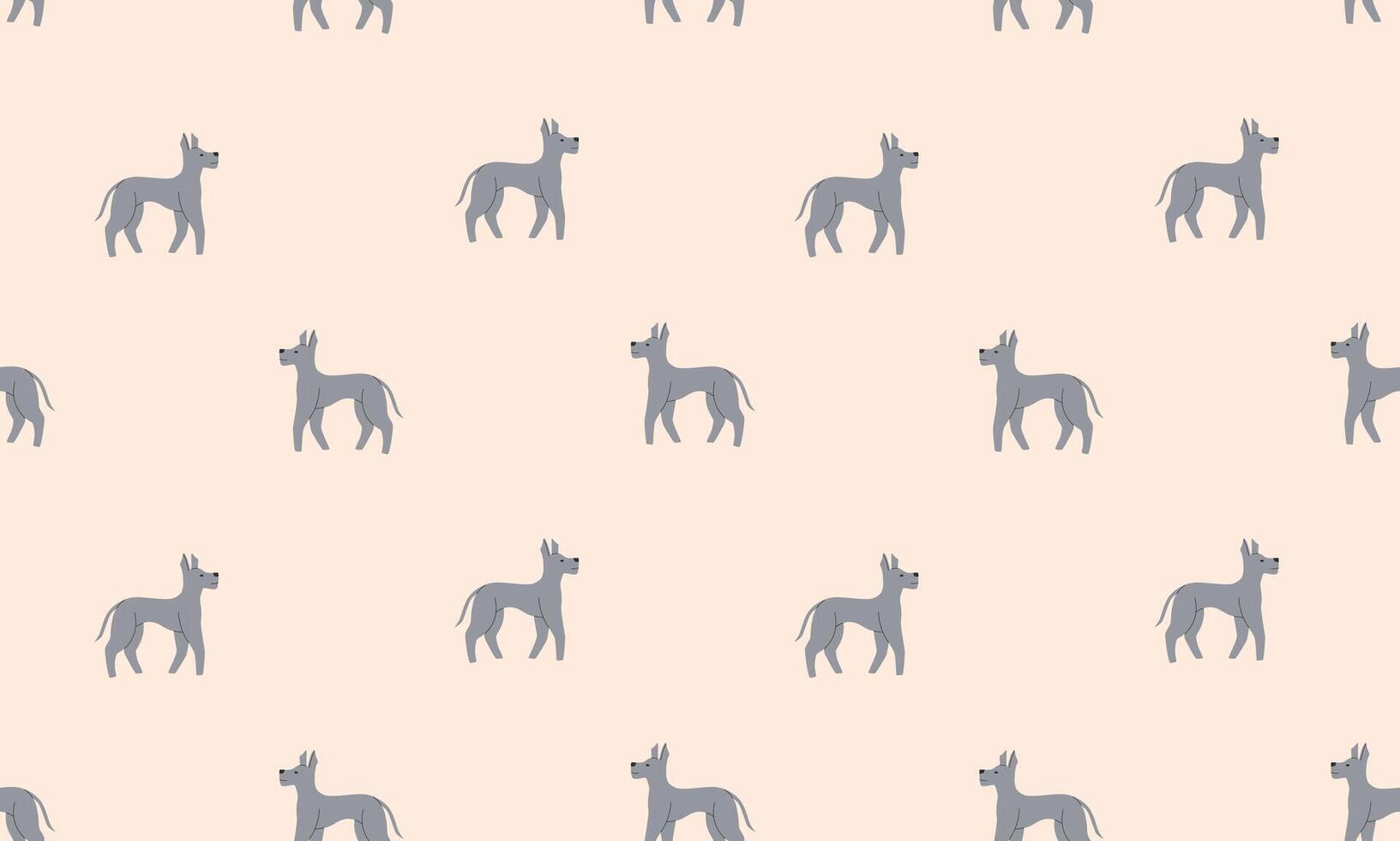 Seamless pattern with Cute Great Dane. Dogs of different breeds. Side view. Flat illustration vector