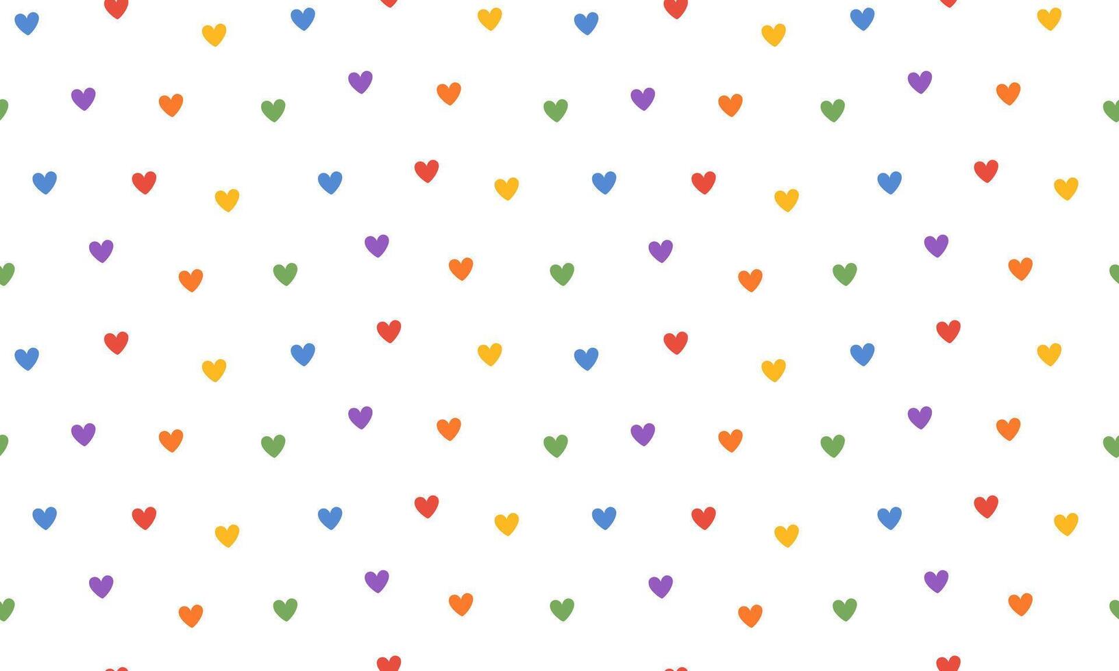 Seamless pattern with Symbol of LGBTQ pride community. Rainbow colorful heart background. LGBT pride month. illustration vector