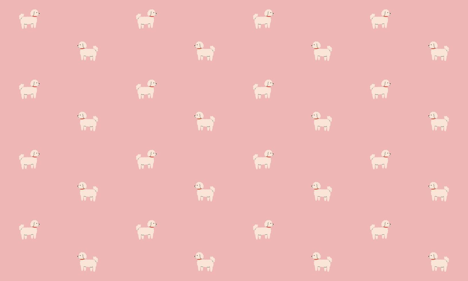 Seamless pattern with Cute little bologna. Dogs of different breeds. Side view. Flat illustration isolated on pink background vector
