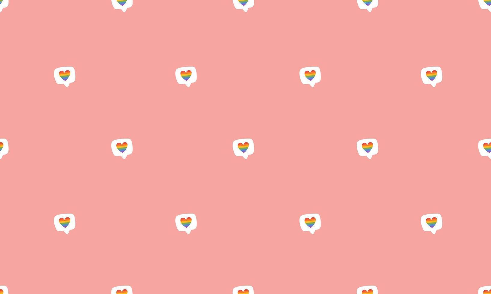 Seamless pattern with Symbol of LGBTQ pride community. Like notification sign. Rainbow heart. LGBT pride month. illustration vector