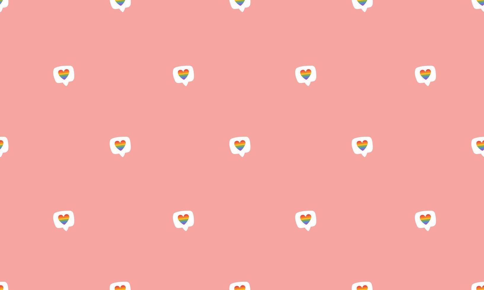 Seamless pattern with Symbol of LGBTQ pride community. Like notification sign. Rainbow heart. LGBT pride month. illustration vector