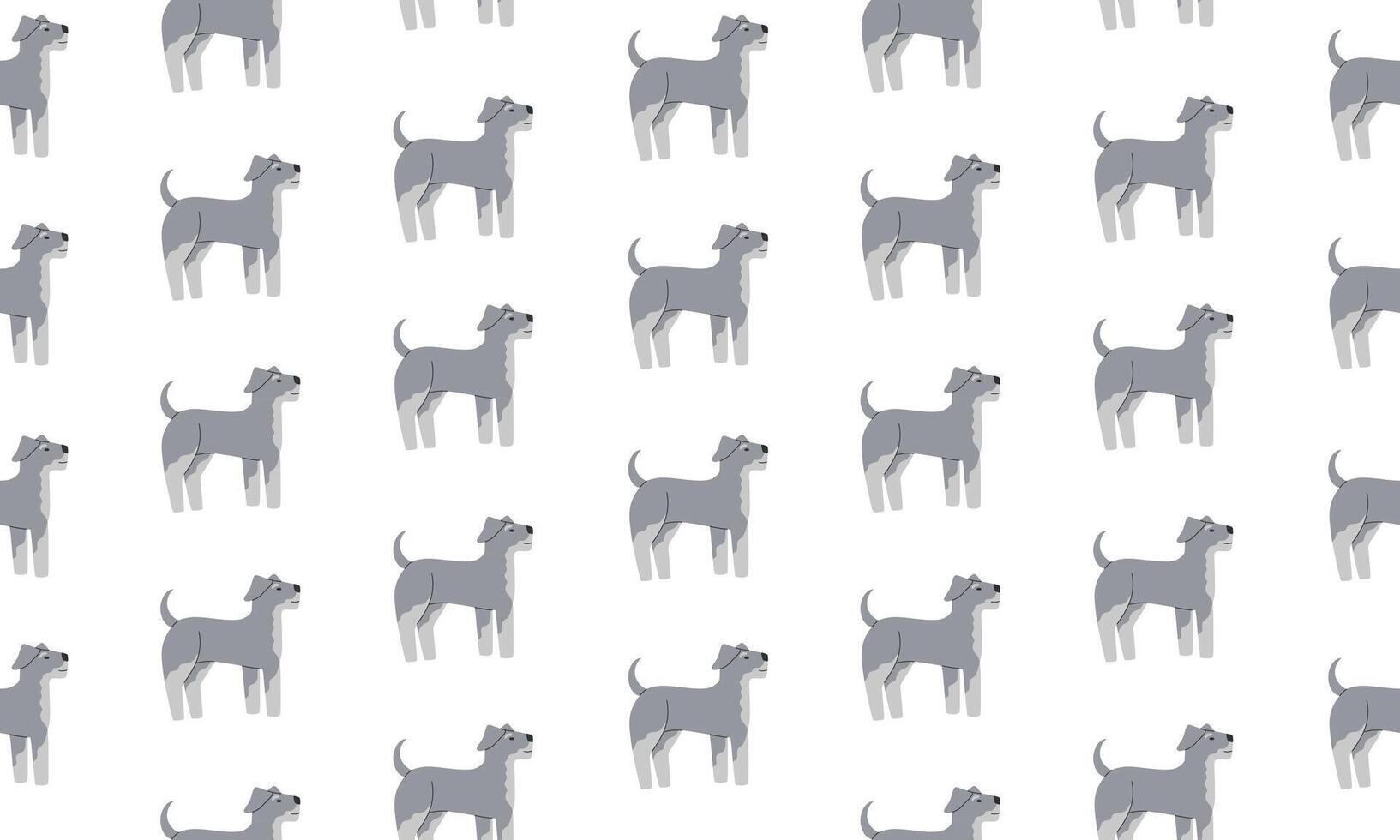 Seamless pattern with Cute Airedale Terrier. Dogs of different breeds. Side view. Flat illustration isolated on white background vector