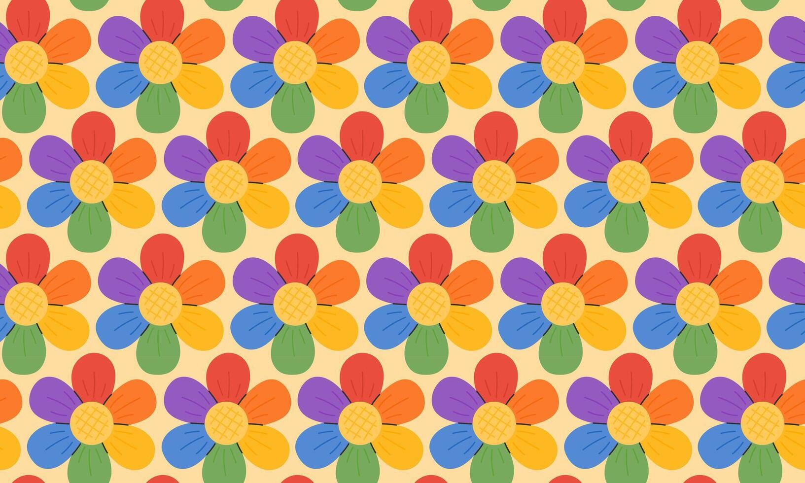 Seamless pattern with Symbol of LGBTQ pride community. LGBT rainbow flower. LGBT pride month. illustration vector