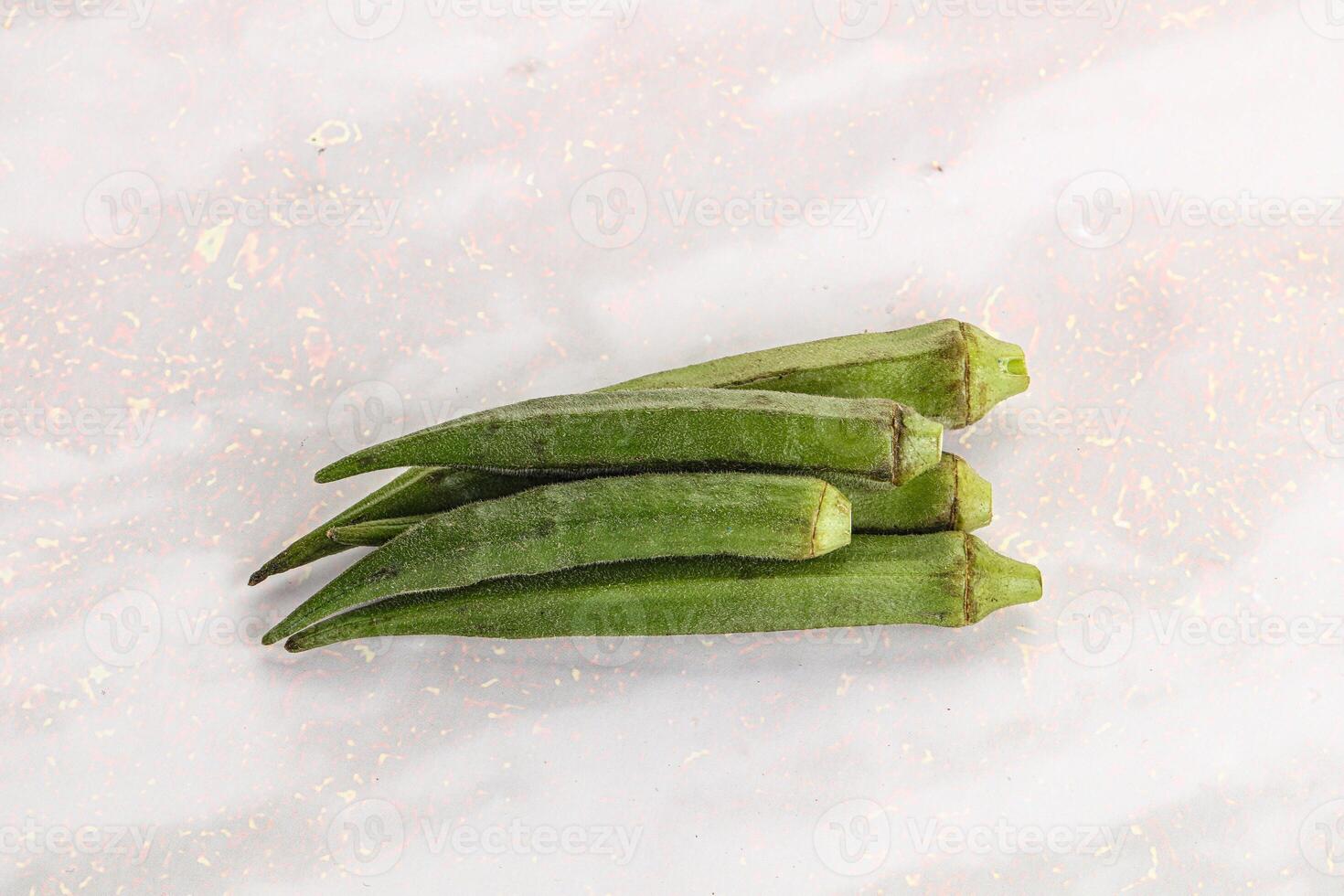 Natural organic raw green okra photo