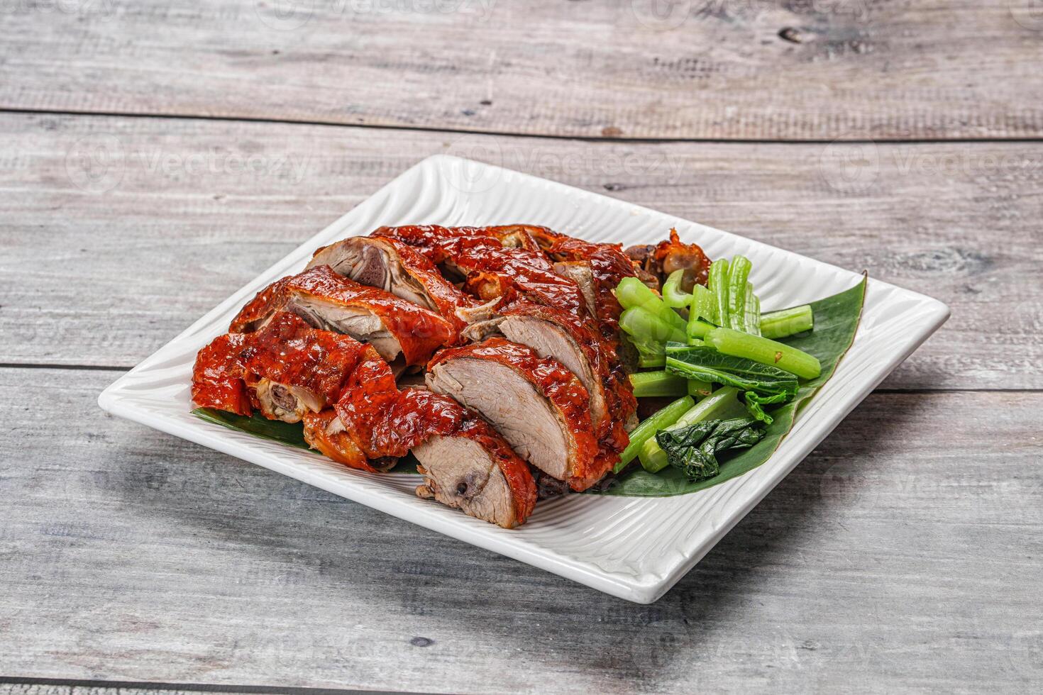 Asian cuisine - roasted duck with skin photo