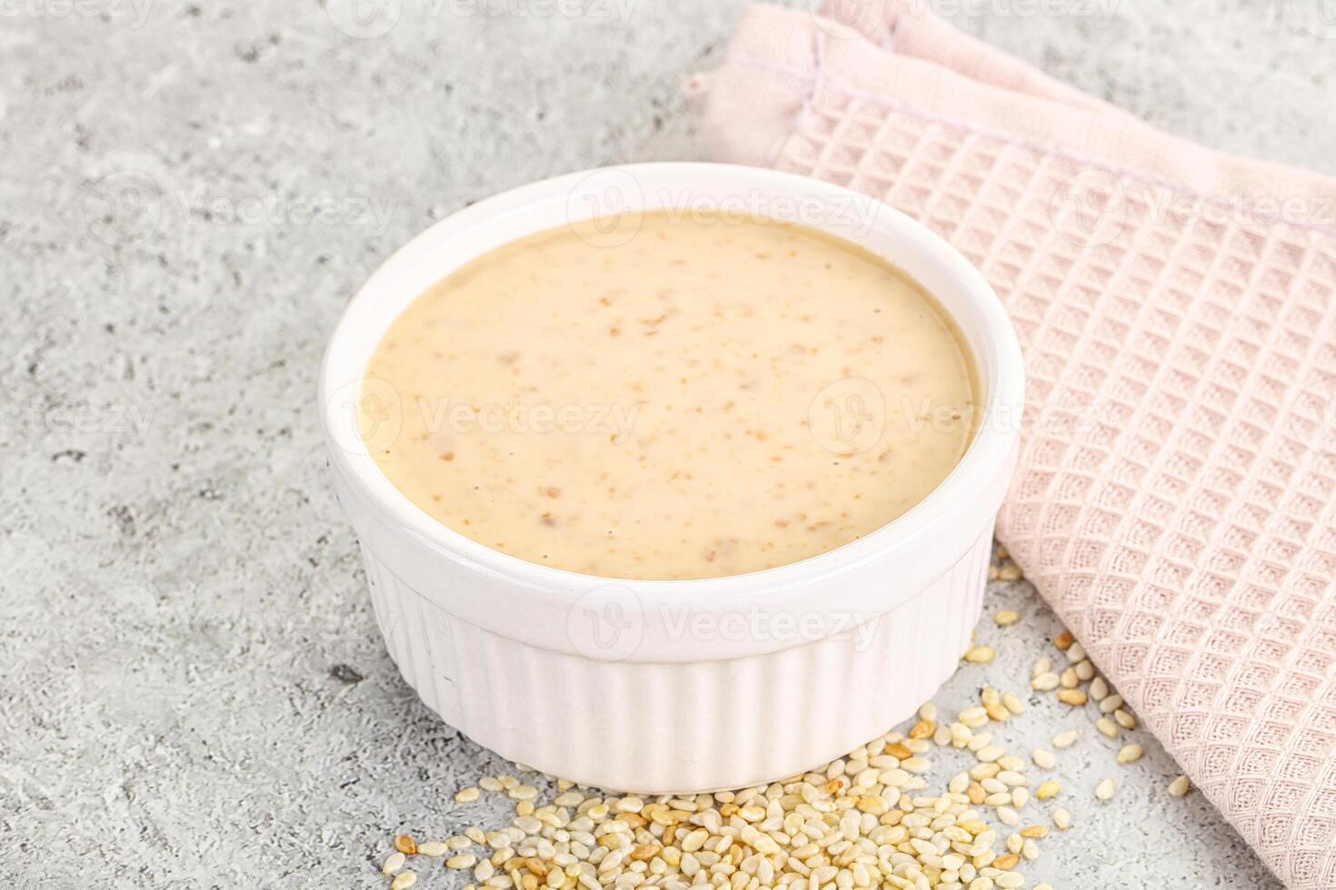 Sesame sauce in the bowl photo