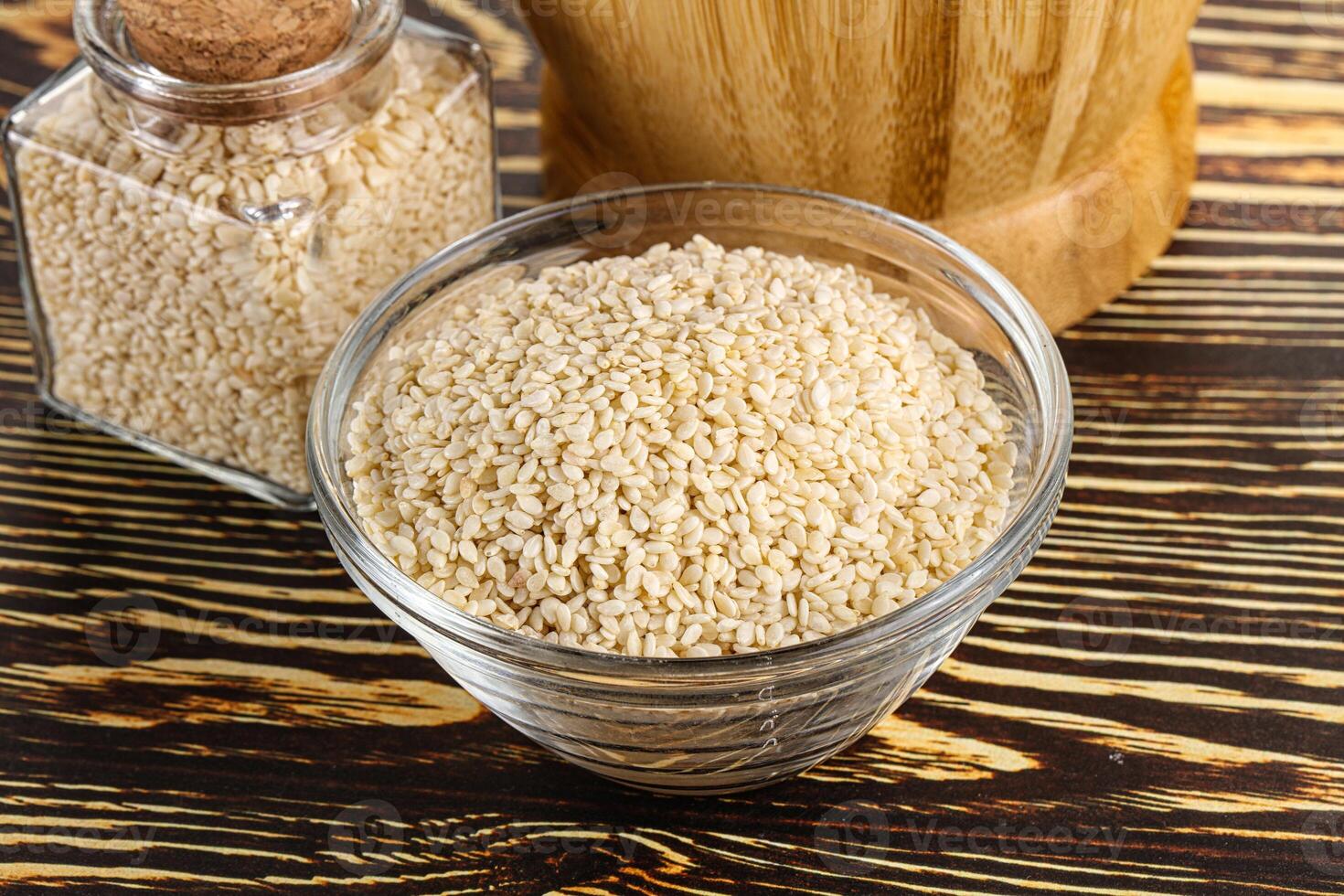 Sesame seeds heap in the bowl photo