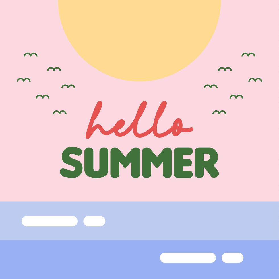 Hola verano ilustración antecedentes vector