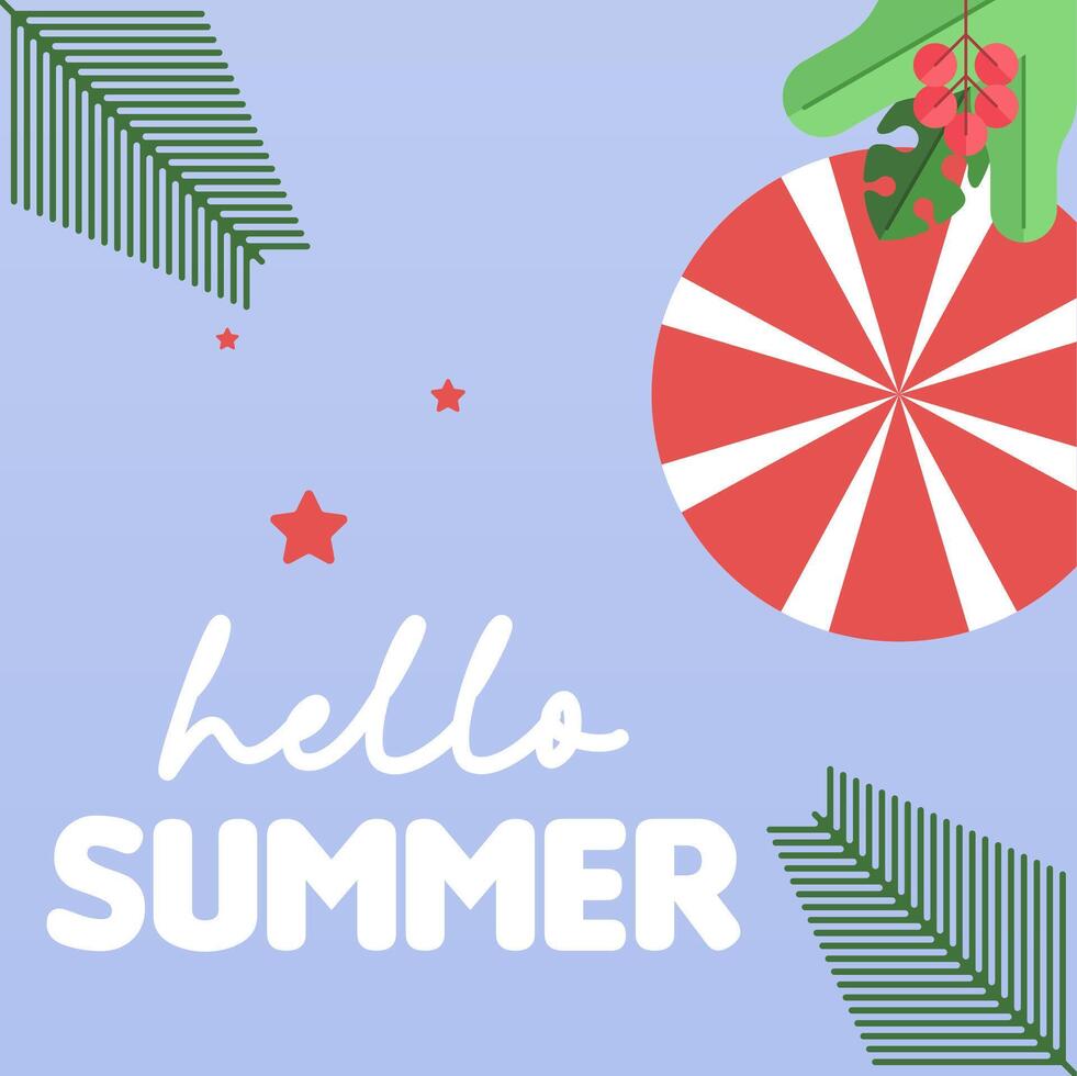 Hello summer illustration background vector