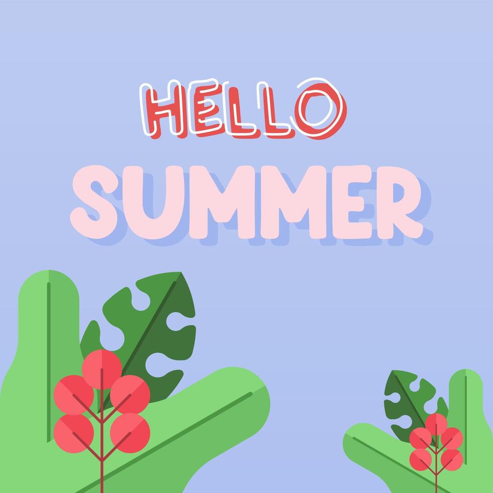 Hello summer illustration background vector
