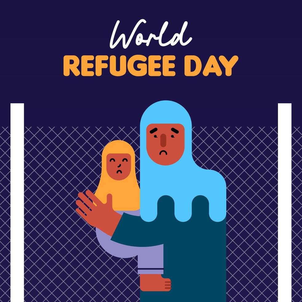 World refugee day illustration background vector