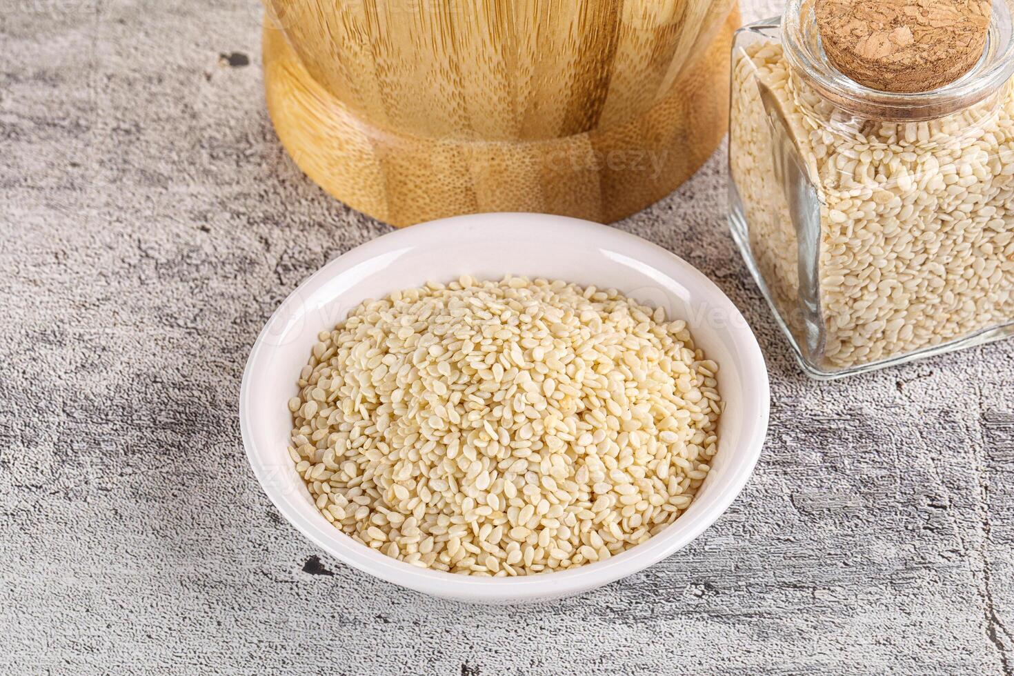 Sesame seeds heap in the bowl photo