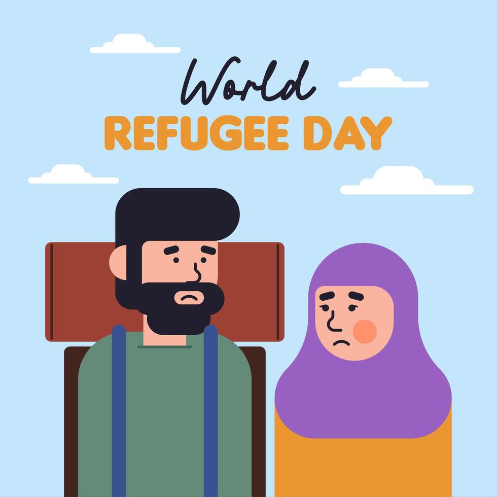 World refugee day illustration background vector