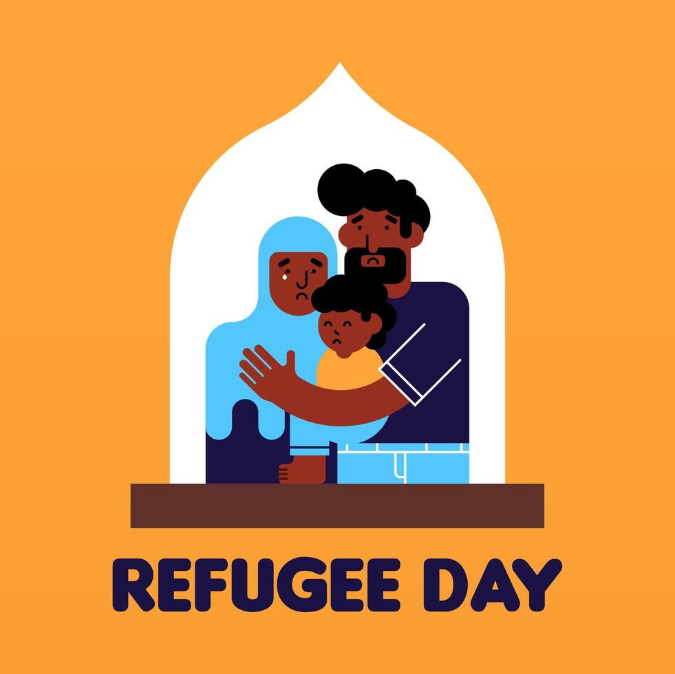 World refugee day illustration background vector