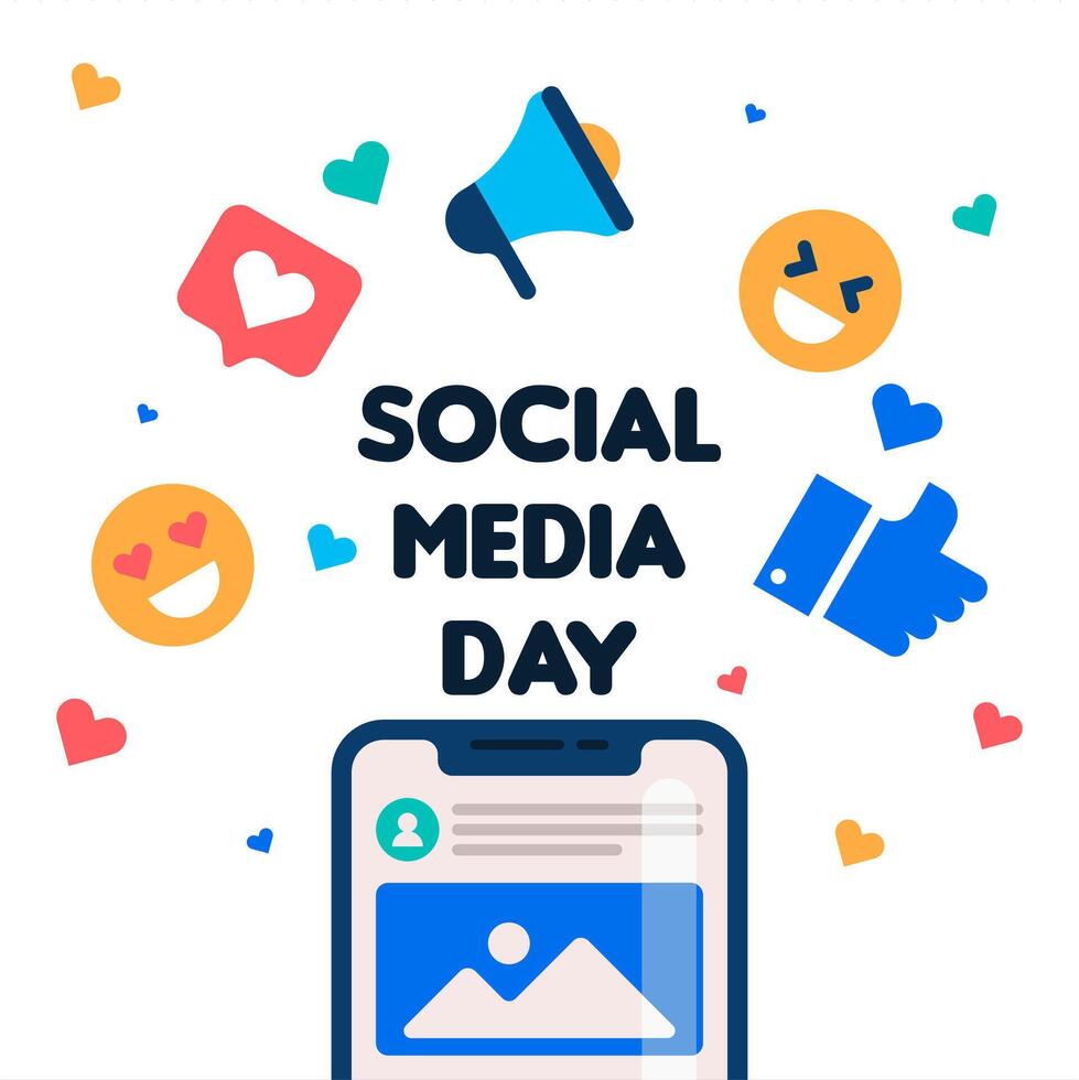 Flat social media day banner template vector