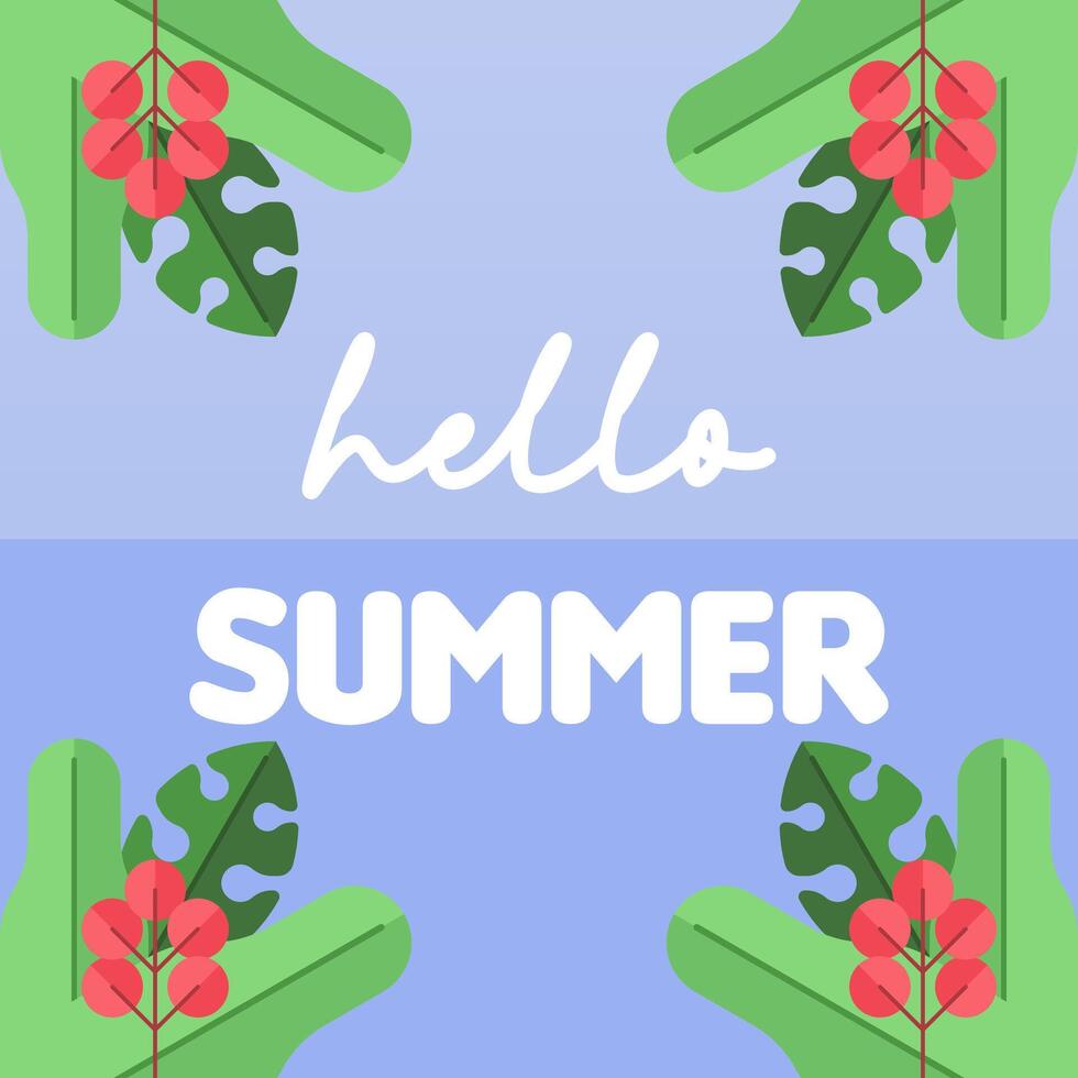 Hello summer illustration background vector