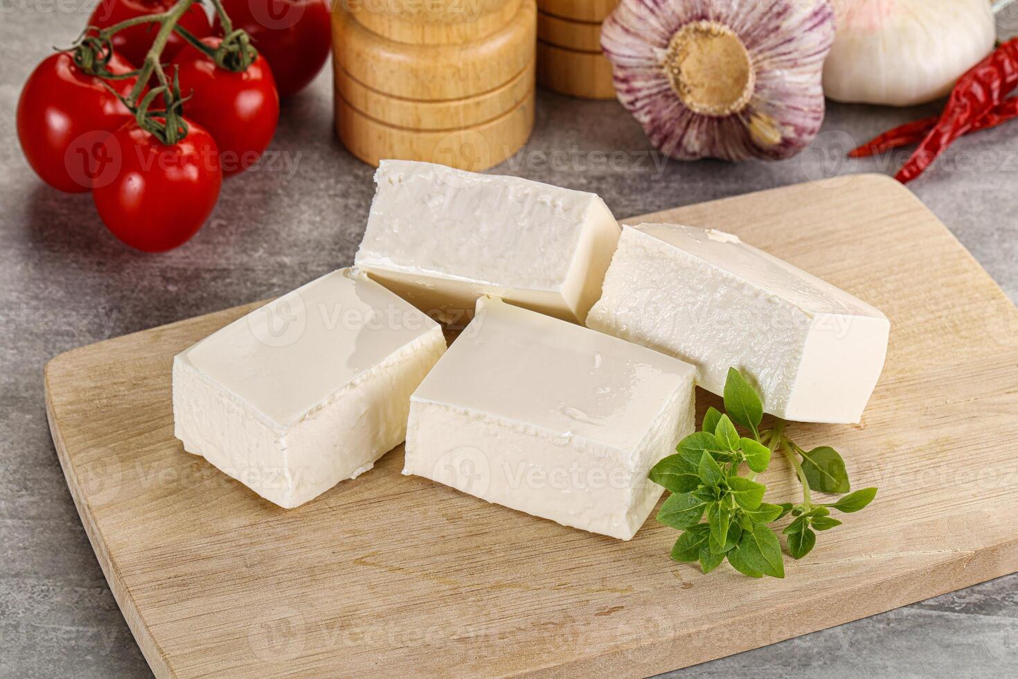 Greek traditional organic feta cheese photo