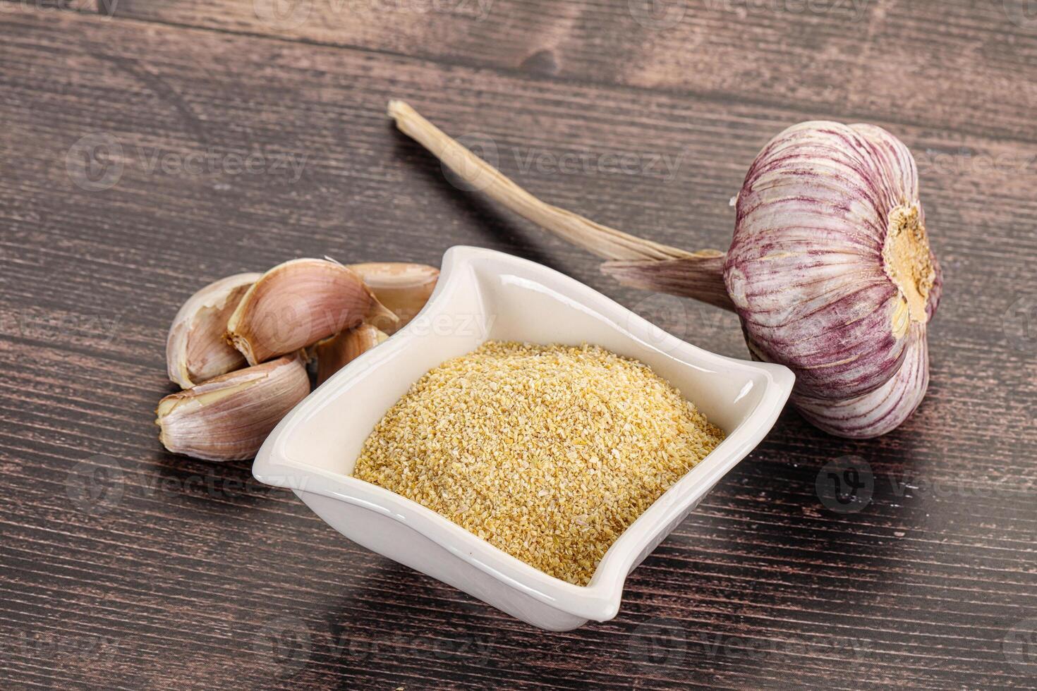 Dry granulated garlic aroma seasoning photo