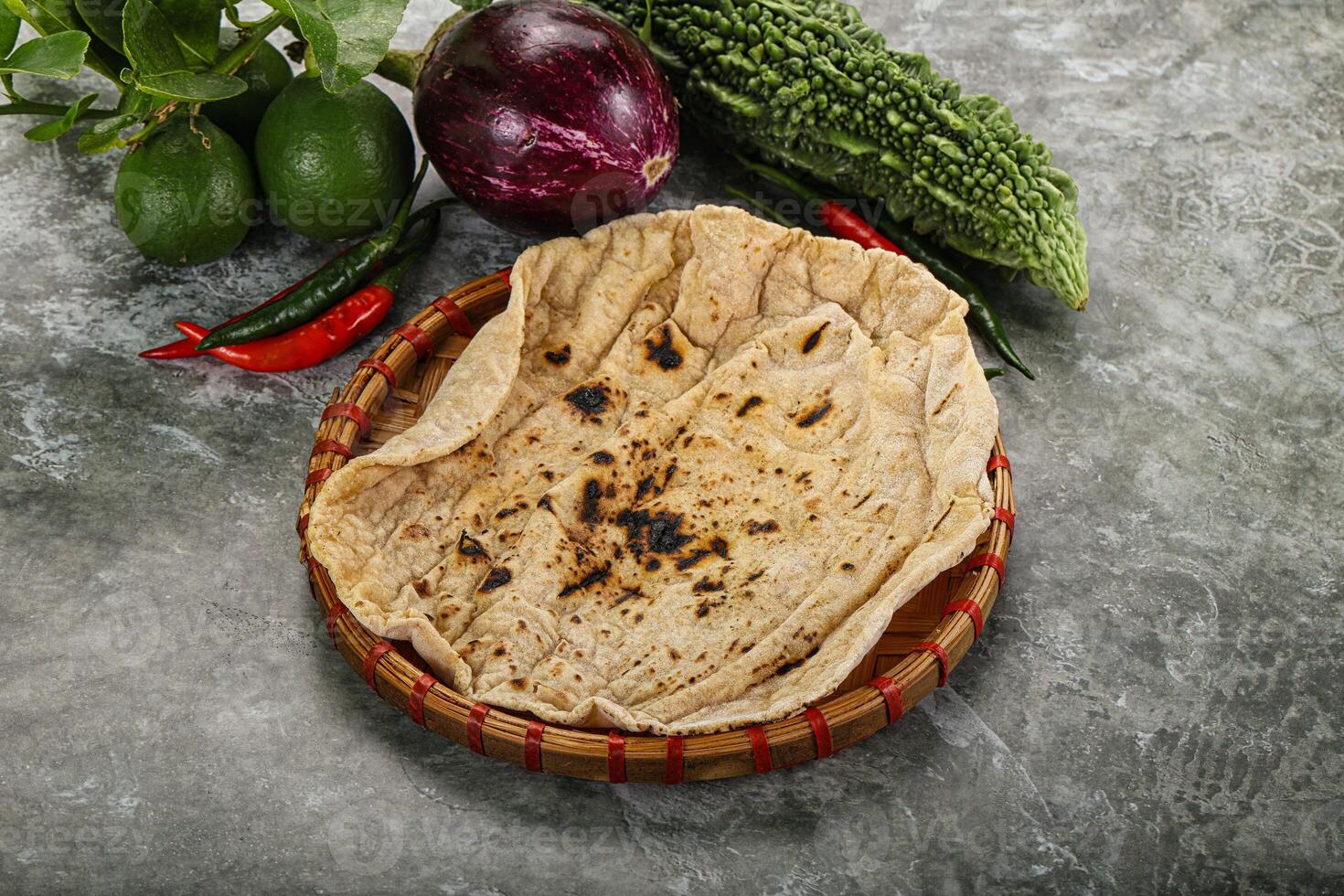 Indian traditional tandori bread - Roti photo
