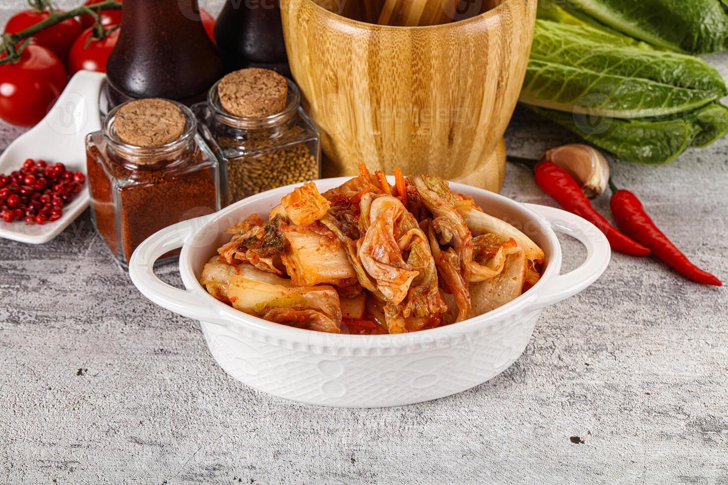 Korean cuisine fermented cabbage kimchi photo