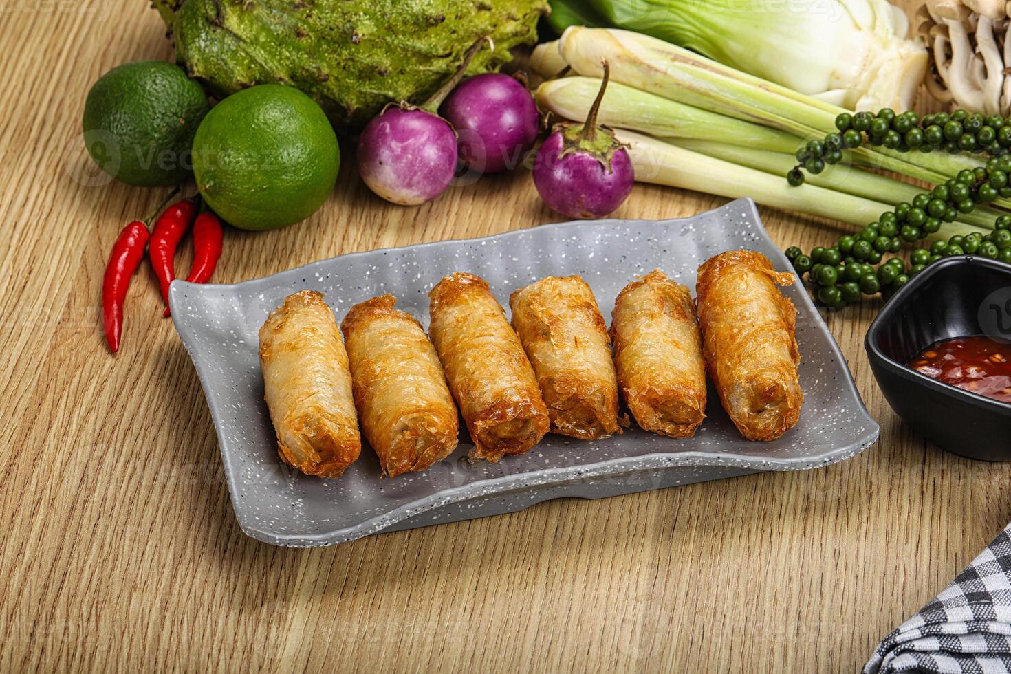 Vietnamese cuisine fried spring roll photo