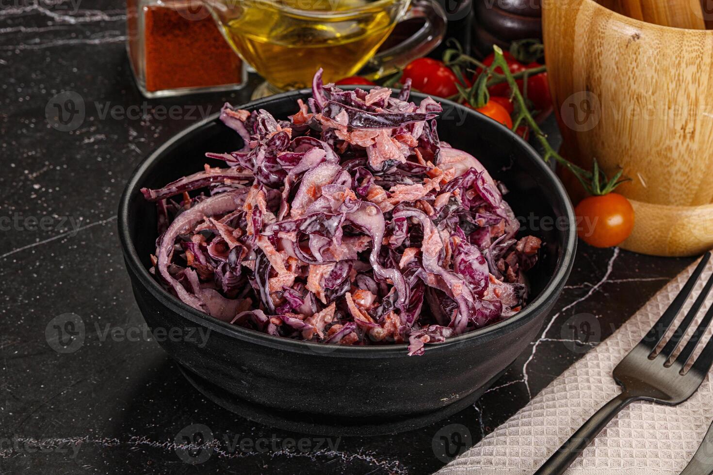 Coleslaw salad with cabbage and carrot photo