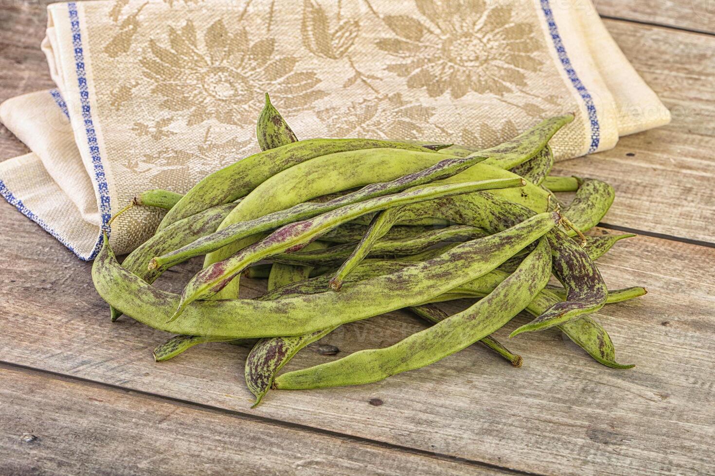 Raw green natural bean heap photo
