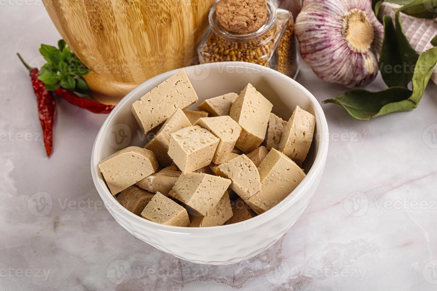 Vegan cuisine - organic tofu cheese photo