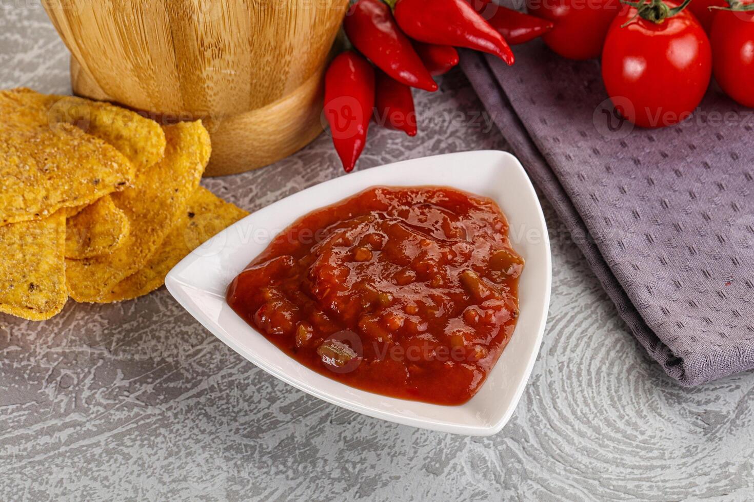 Spicy mexican sauce Salsa dip photo