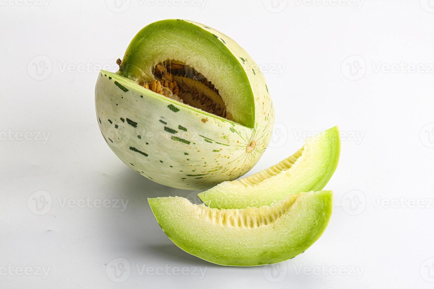 Ripe sweet and juicy dalmatian melon photo