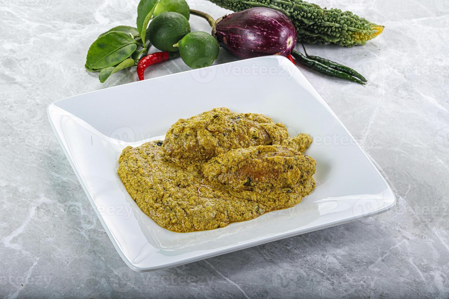 Indian cuisine - pork masala sauce photo