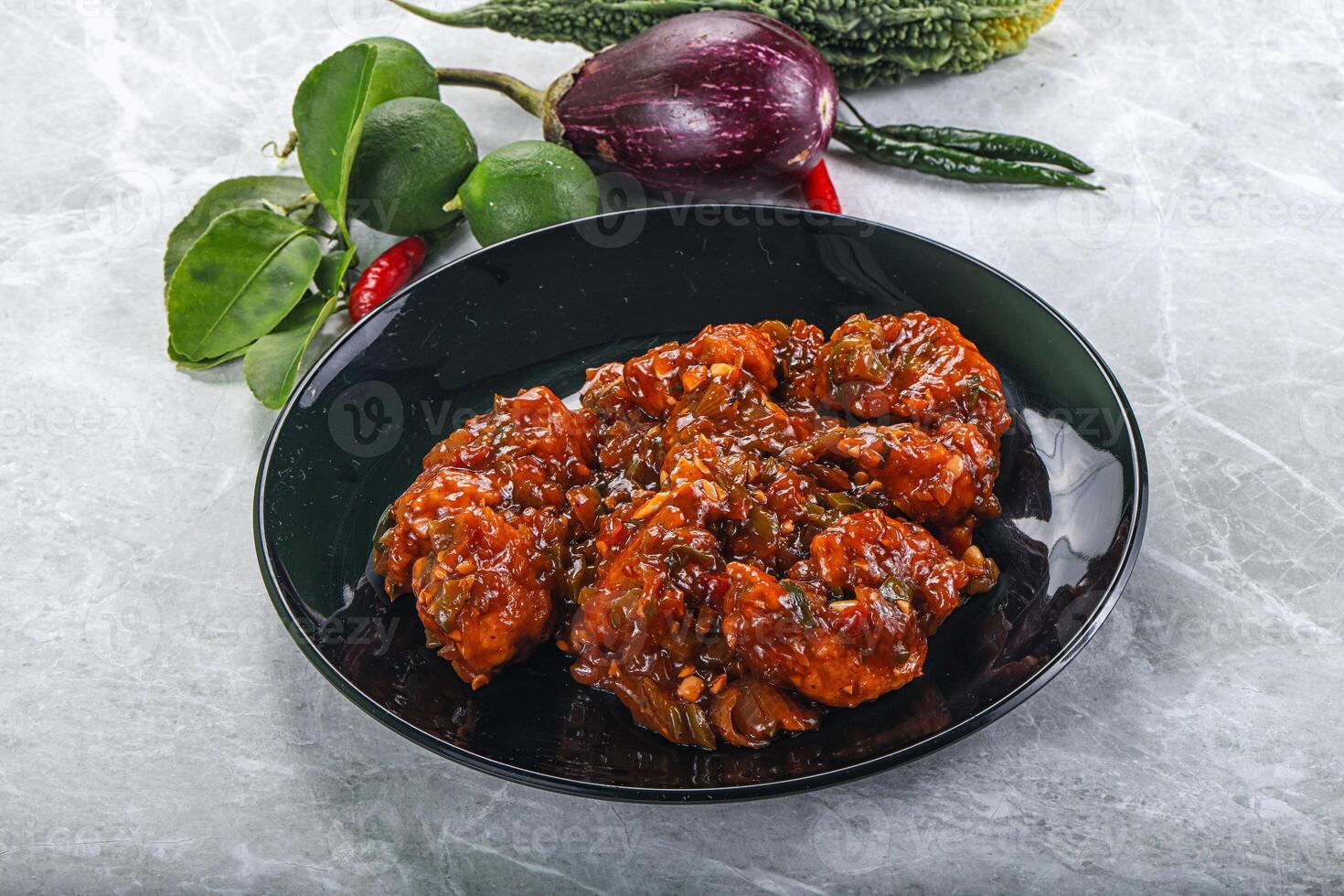 Chinese cuisine - Chicken manchurian gravy photo