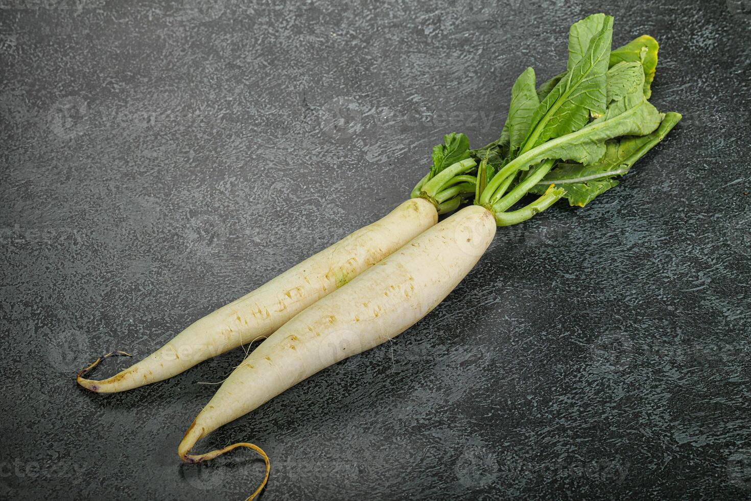 Raw ripe organic Daikon root photo