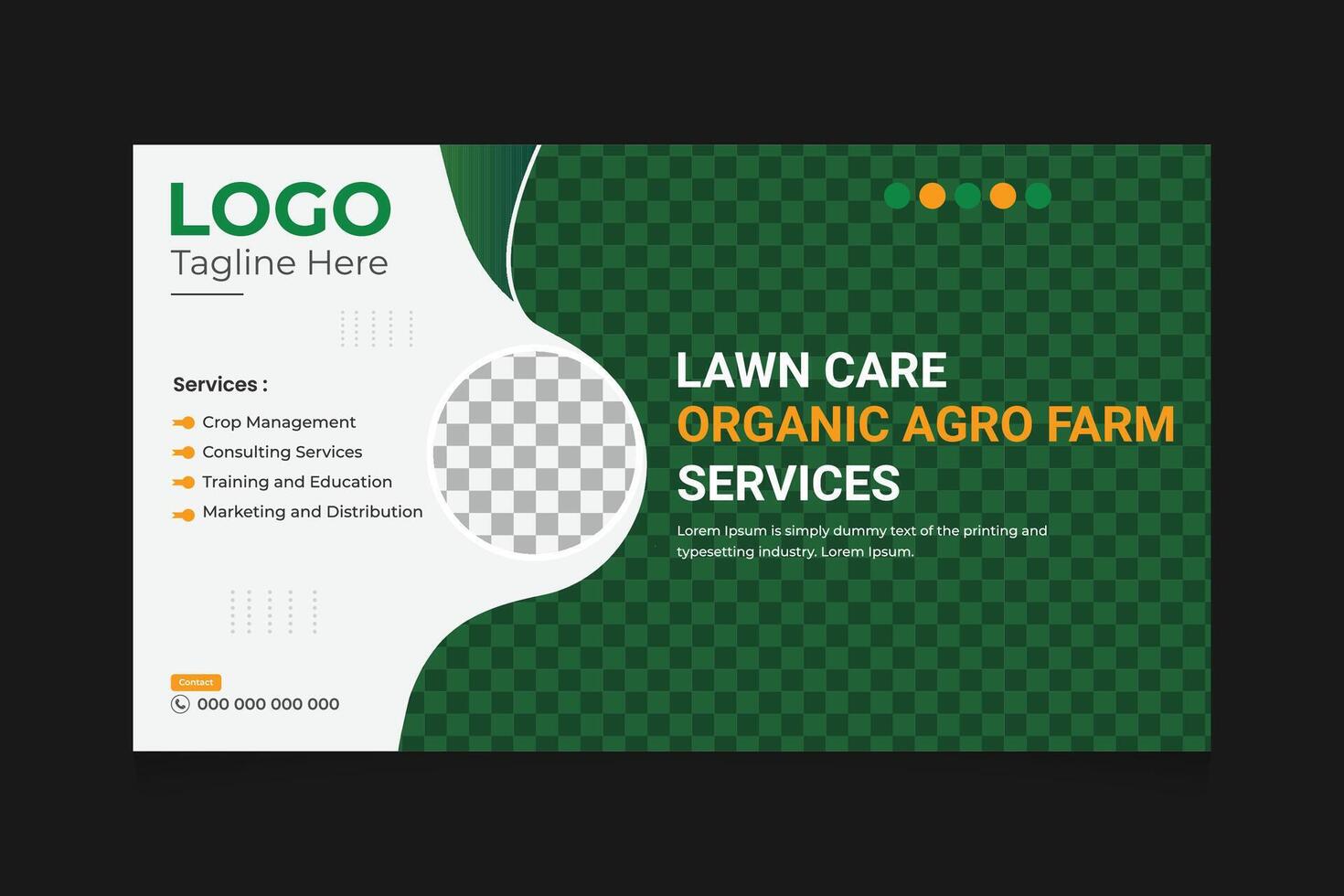 Agriculture and Organic Lawn care Farming Services Design Template vector